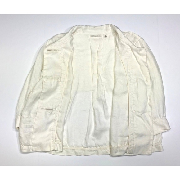 Coldwater Creek  Ivory 100% Linen Jacket - Picture 2 of 8